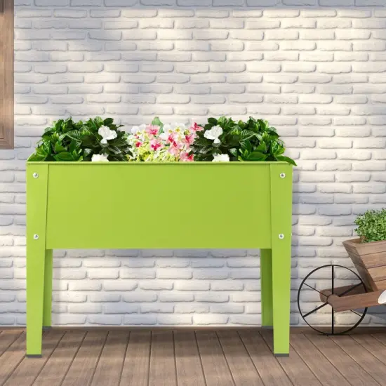 24.5 x 12.5 Inch Outdoor Elevated Garden Plant Stand Flower Bed Box {5}