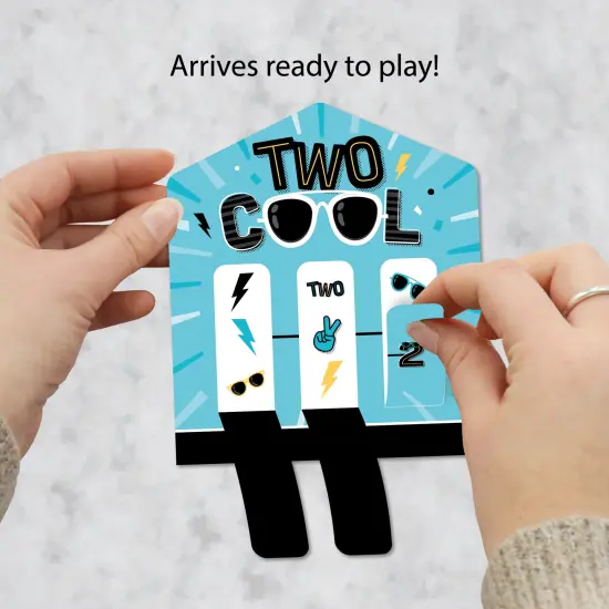 Big Dot of Happiness Two Cool - Boy - Blue 2nd Birthday Party Game Pickle Cards - Pull Tabs 3-in-a-Row - Set of 12 {3}