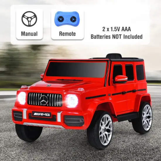 Steel Mercedes-Benz G63 Ride-On Car with Remote, Music and 2 Seats Red {5}