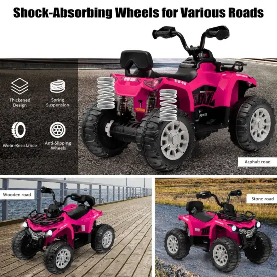 Kids Ride On Car Toy 4 Wheeler with MP3 and Headlights Ideal Gift for Birthdays or Christmas Pink {5}