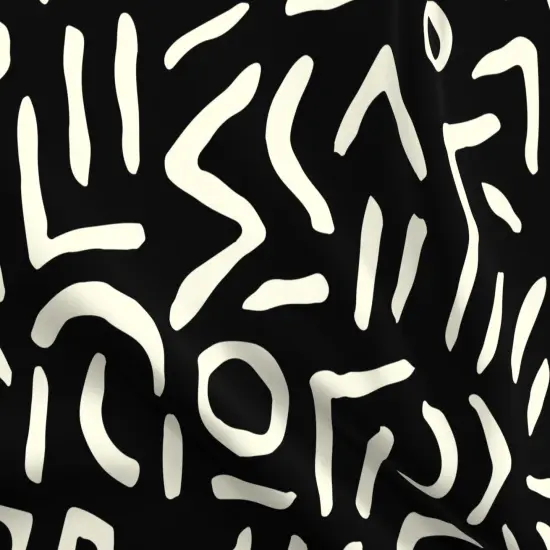Various Fabrics by the Yard or Fat Quarter Geometric Abstract Bold Graphic Artistic Tribal Style Black Ivory Custom Printed Fabric by Spoonflower {5}