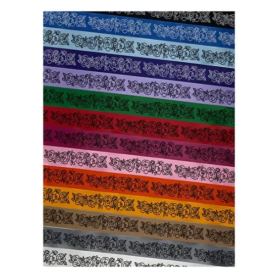 Delicate Rose Flower Clusters Satin Ribbon for Bows Gift Wrapping - 1" - 3 Yards Black Ribbon {1}