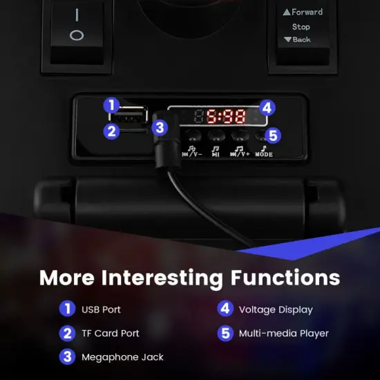 6V Kids Ride On Police Car with Real Megaphone and Siren Flashing Lights White {6}