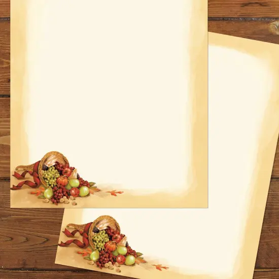 Great Papers! Cornucopia Fall Thanksgiving Stationery Letterhead, 8.5" x 11", Inkjet and Laser Printer Compatible, 80 sheets {2}