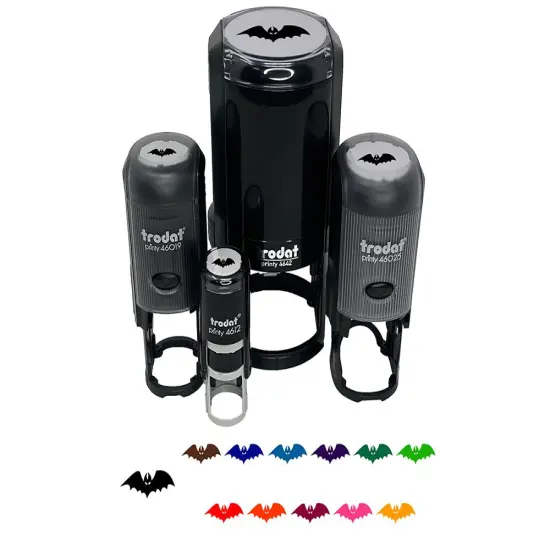 Bat Halloween Self-Inking Rubber Stamp for Stamping Crafting Planners Sky Blue {2}