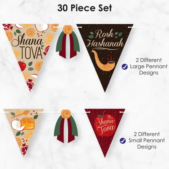 Big Dot of Happiness Rosh Hashanah - DIY Jewish New Year Party Pennant Garland Decoration - Triangle Banner - 30 Pieces {6}