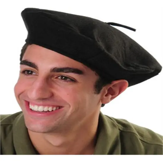 Adult Mens or Womens Black French Beret Novelty Party Beatnik Hippie Hat {1}