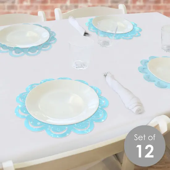 Big Dot of Happiness Blue Confetti Stars - Simple Party Round Table Decorations - Paper Chargers - Place Setting For 12 {3}