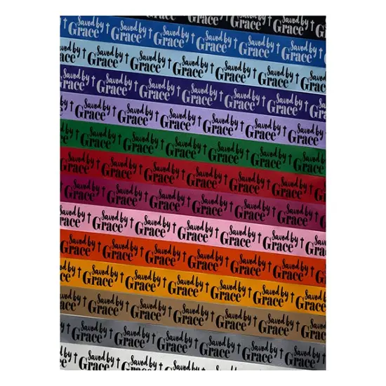 Saved by Grace Inspirational Christian Satin Ribbon for Bows Gift Wrapping DIY Craft Projects - 1" - 3 Yards Silver Ribbon {1}