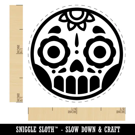 Cute Dia de los Muertos Day of Dead Sugar Skull Self-Inking Rubber Stamp for Stamping Crafting Planners Lime Green {1}