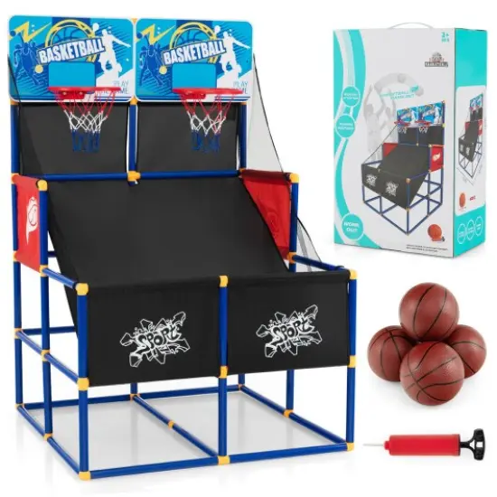 Kids Arcade Basketball Game Set with 4 Basketballs and Ball Pump {1}