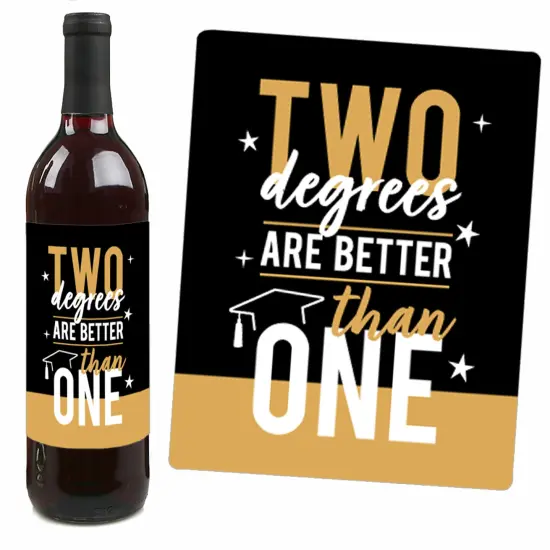 Big Dot of Happiness Mastered It - Master's Degree Graduation Party Decorations for Women and Men - Wine Bottle Label Stickers - Set of 4 {4}