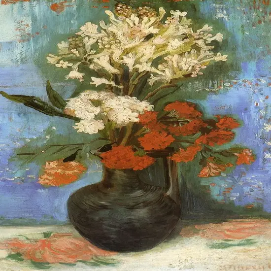 Vase Carnations And Other Flowers Poster Print by Vincent Van Gogh - Item # VARPDX374581 {1}