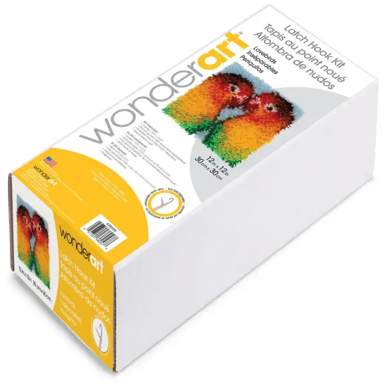 Wonderart Latch Hook Kit 12"X12"-Lovebirds {2}