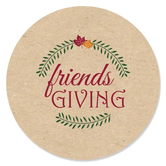 Big Dot of Happiness Friends Thanksgiving Feast - Friendsgiving Party Circle Sticker Labels - 24 Count {1}