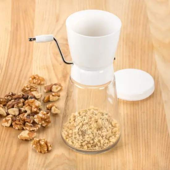 Nut and Chocolate Grinder and Chopper Stainless Steel Blades Glass Jar 1 1/4 Cup {3}