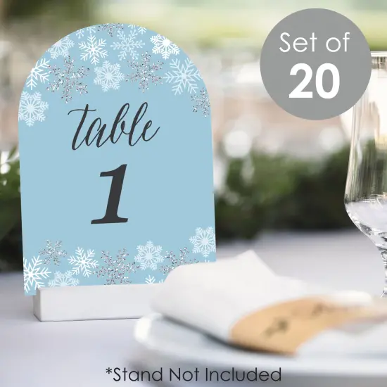 Big Dot of Happiness Winter Wonderland - Snowflake Holiday Party and Winter Wedding Double-Sided 5 x 7 inches Cards - Table Numbers - 1-20 {3}