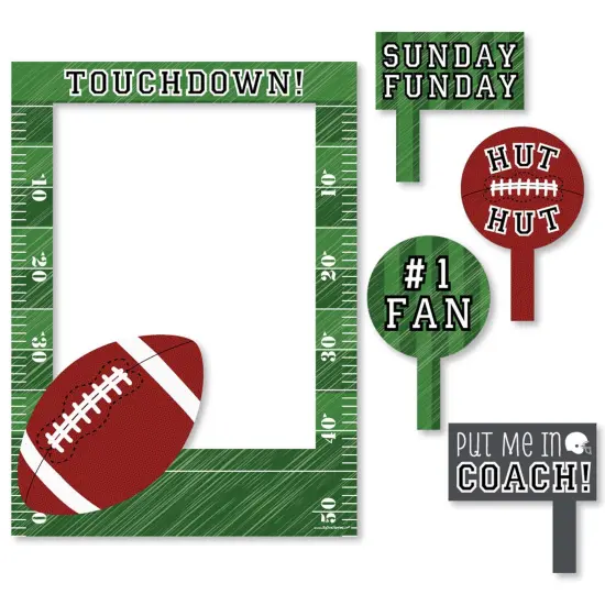 Big Dot of Happiness End Zone - Football - Birthday Party or Baby Shower Selfie Photo Booth Picture Frame & Props - Printed on Sturdy Material {7}