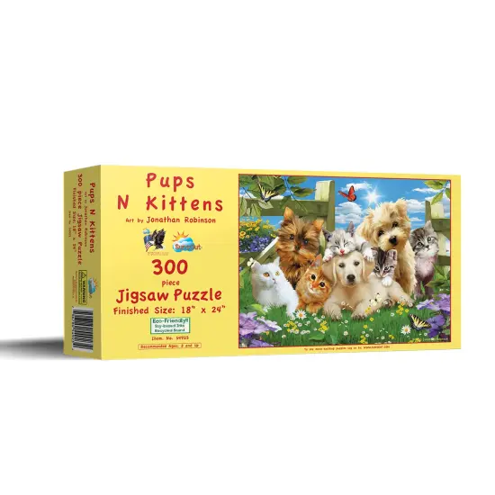 Sunsout Pups n kittens 300 pc Jigsaw Puzzle 54923 {3}