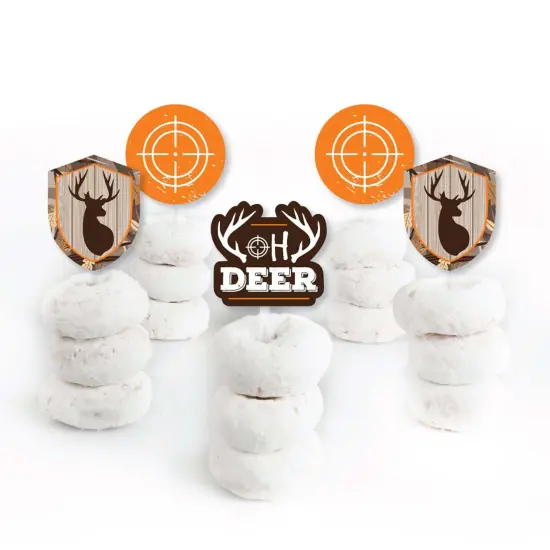 Big Dot of Happiness Gone Hunting - Dessert Cupcake Toppers - Deer Hunting Camo Baby Shower or Birthday Party Clear Treat Picks - Set of 24 {3}