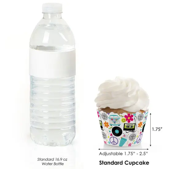 Big Dot of Happiness Through the Decades - 50s, 60s, 70s, 80s, and 90s Party Decorations - Party Cupcake Wrappers - Set of 12 {4}