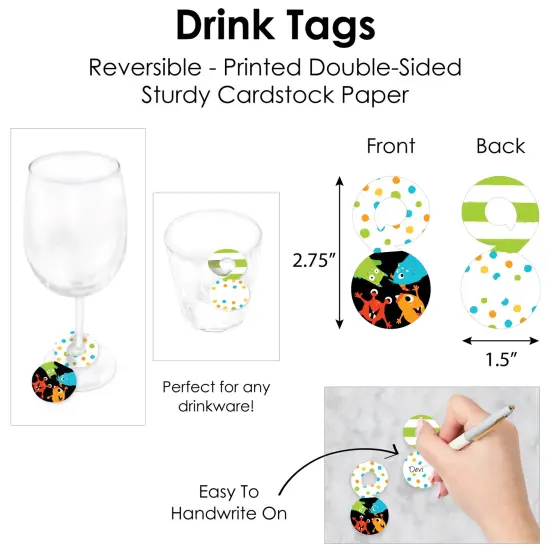 Big Dot of Happiness Monster Bash - Birthday Party or Baby Shower Paper Charger and Table Decorations - Chargerific Kit - Place Setting for 8 {7}