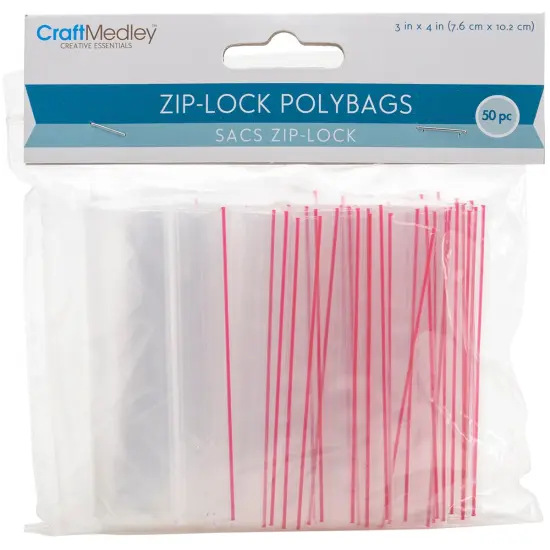 Craft Medley Ziplock Polybags 50/Pkg-3"X4" Clear {1}