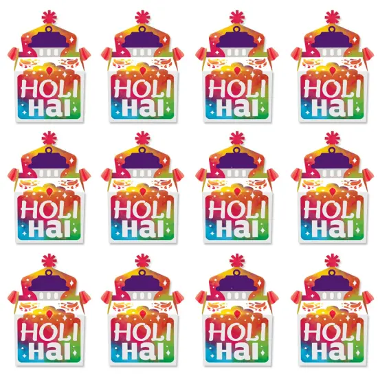 Big Dot of Happiness Holi Hai - Treat Box Party Favors - Festival of Colors Party Goodie Gable Boxes - Set of 12 {6}