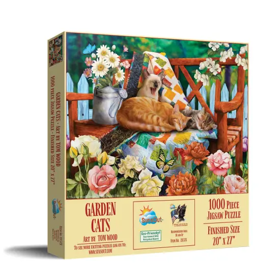 Sunsout Garden Cats 1000 pc Jigsaw Puzzle 28578 {3}