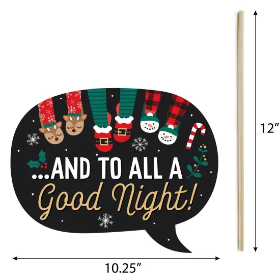 Big Dot of Happiness Christmas Pajamas - Holiday Plaid PJ Party Photo Booth Props Kit - 20 Count {7}