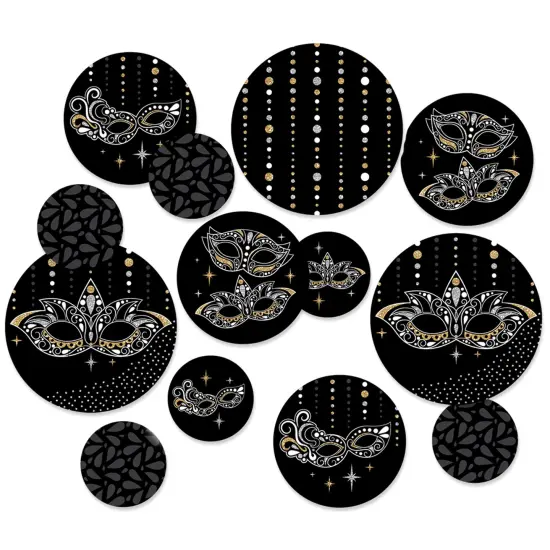 Big Dot of Happiness Masquerade - Mask Party Giant Circle Confetti - Party Decorations - Large Confetti 27 Count {1}
