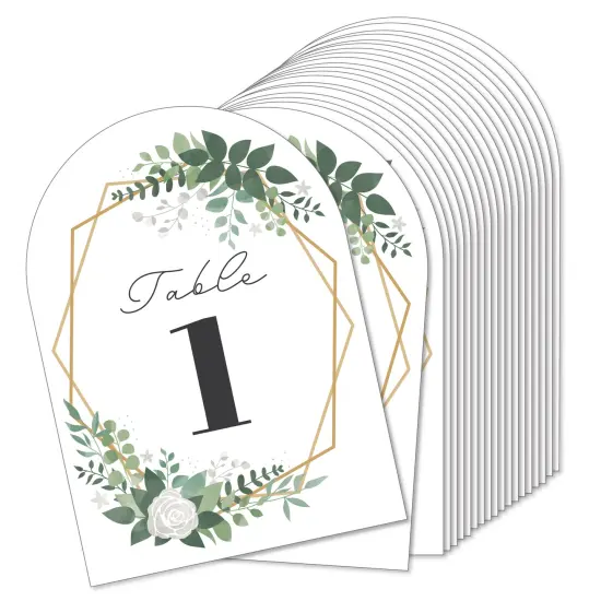 Big Dot of Happiness Boho Botanical Bride - Greenery Bridal Shower and Wedding Party Double-Sided 5 x 7 inches Cards - Table Numbers - 1-20 {1}