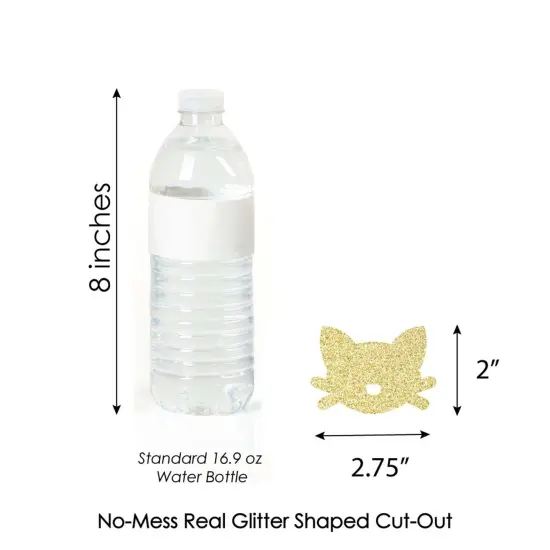 Big Dot of Happiness Gold Glitter Cat Party Straws - No-Mess Real Glitter Cut-Outs & Decorative Baby Shower or Birthday Party Paper Straws - Set of 24 {7}