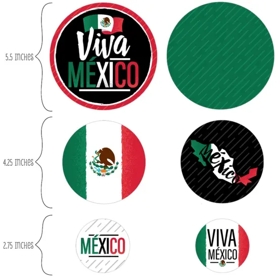 Big Dot of Happiness Viva Mexico - Mexican Independence Day Party Giant Circle Confetti - Party Decorations - Large Confetti 27 Count {3}