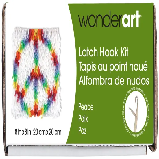 Wonderart Latch Hook Kit 8"X8"-Peace {1}