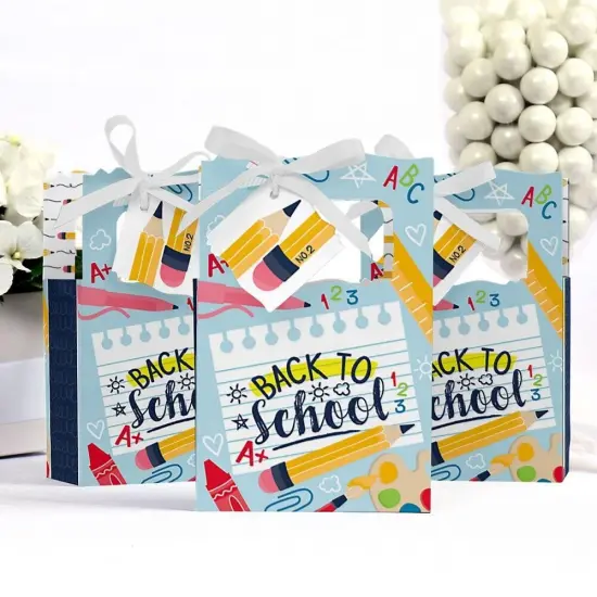 Big Dot of Happiness Back to School - First Day of School Classroom Decorations and Favor Boxes - Set of 12 {4}