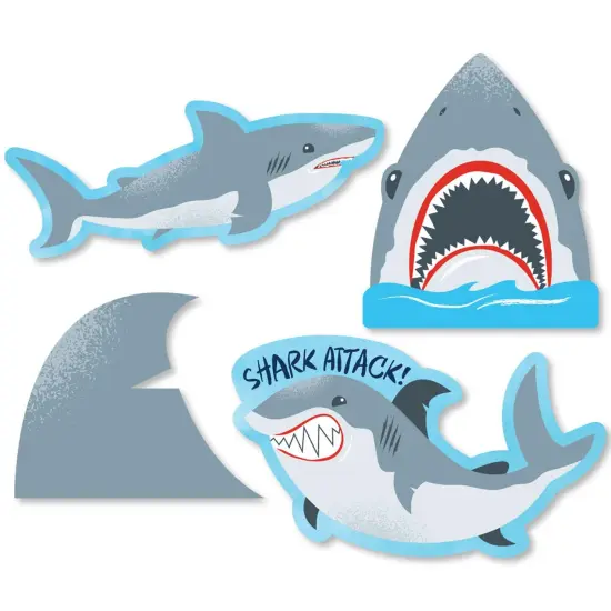 Big Dot of Happiness Shark Zone - DIY Shaped Jawsome Party or Birthday Party Cut-Outs - 24 Count {1}