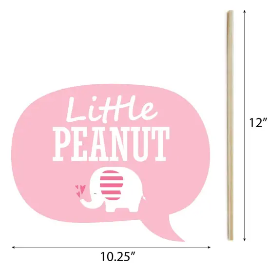 Big Dot of Happiness Pink Elephant - Girl Baby Shower or Birthday Party Photo Booth Props Kit - 20 Count {7}