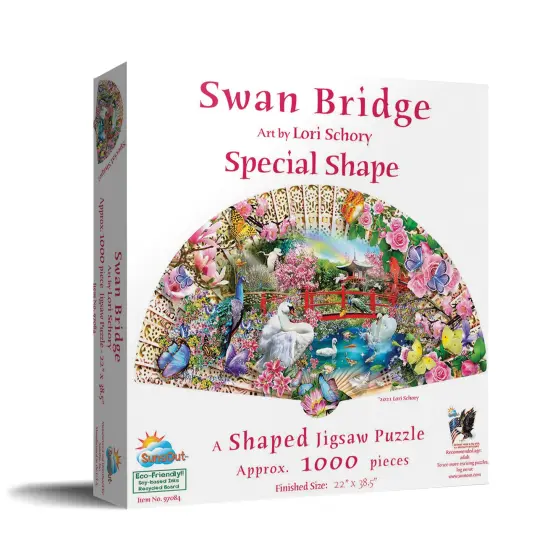 Sunsout Swan Bridge 1000 pc Special Shape Jigsaw Puzzle 97084 {3}
