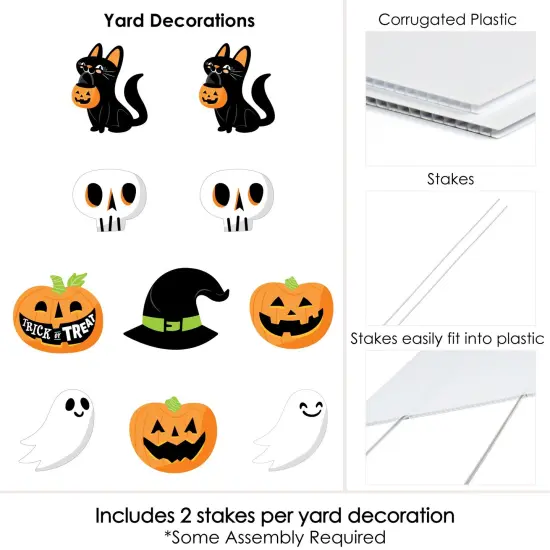 Big Dot of Happiness Jack-O'-Lantern Halloween - Black Cat Ghost Skull & Witch Hat Lawn Decor - Outdoor Kids Halloween Party Yard Decorations - 10 Pc {7}