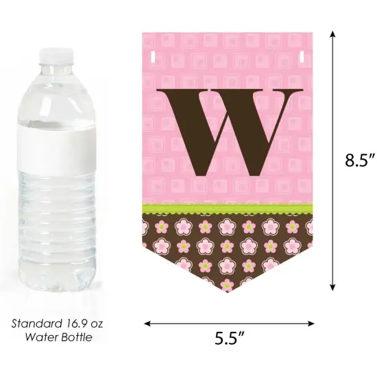 Big Dot of Happiness Pink Monkey Girl - Baby Shower Bunting Banner - Pink Party Decorations - Welcome Baby {4}