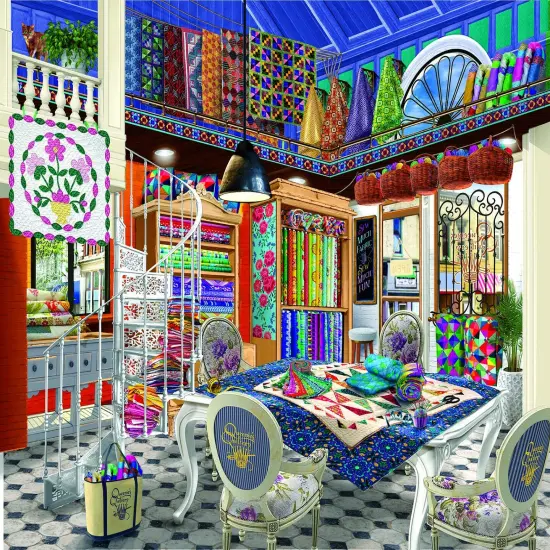 Sunsout Queenie's Quiltery 1000 pc Jigsaw Puzzle 31550 {1}