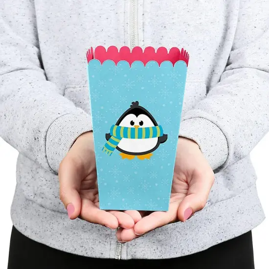 Big Dot of Happiness Holly Jolly Penguin - Holiday and Christmas Favor Popcorn Treat Boxes - Set of 12 {6}