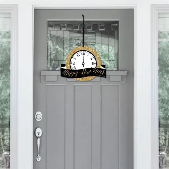 Big Dot of Happiness New Year's Eve - Gold - Hanging Porch New Years Eve Party Outdoor Decorations - Front Door Decor - 1 Piece Sign {3}