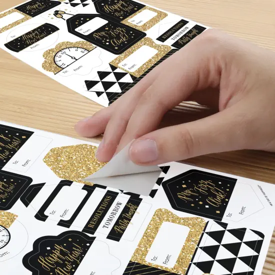 Big Dot of Happiness New Year&rsquo;s Eve - Gold - Assorted New Years Eve Party Gift Tag Labels - To and From Stickers - 12 Sheets - 120 Stickers {6}