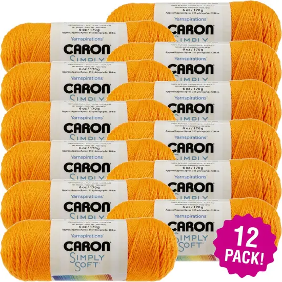 Multipack of 12 - Caron Simply Soft Solids Yarn-Neon Orange {1}