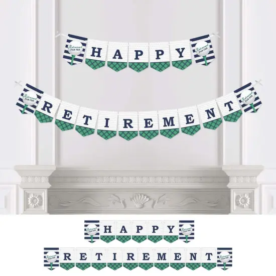 Big Dot of Happiness Par-Tee Time - Golf - Retirement Party Bunting Banner - Golf Party Decorations - Happy Retirement {1}
