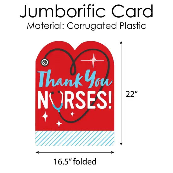 Big Dot of Happiness Thank You Nurses - Nurse Appreciation Week Giant Greeting Card - Big Shaped Jumborific Card {6}