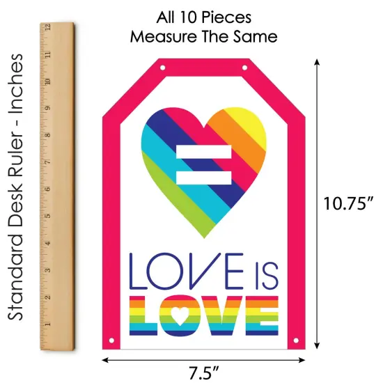 Big Dot of Happiness Love is Love - Pride - Hanging Vertical Paper Door Banners - Rainbow Party Wall Decoration Kit - Indoor Door Decor {7}