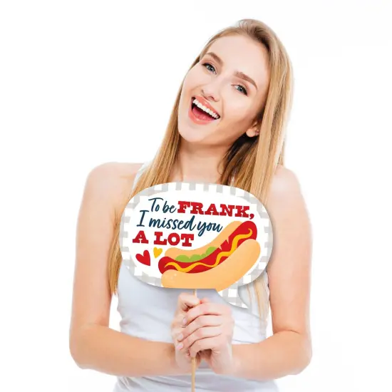 Big Dot of Happiness Funny Missed You BBQ - Backyard Summer Picnic Party Photo Booth Props Kit - 10 Piece {3}